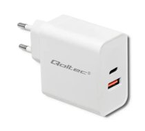 Qoltec travel charger | 60W | PD, QC | USB-C, USB-A | white (5901878517155)