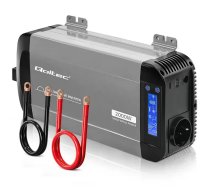 Qoltec Pure Sine Wave Inverter | 12V to 230V | 1000/2000W | LCD | USB | USB-C | Compatible with LiFePO4, GEL, AGM (5901878526898)
