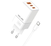 Beline BLN3CW65C travel charger | 65W | GaN, PD 3.0, QC 3.0 | USB-C, USB-A | includes USB-C to USB-C cable | white (BLN3CW65CU65PD+QC65W)