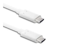 Qoltec data transfer and charging cable | USB-C to USB-C | 1m | white (5901878505084)