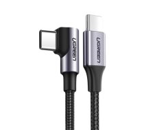 Ugreen angled cable USB Type C - USB Type C Power Delivery 60 W 20 V 3 A 1 m black-gray cable (US255 50123) (US255 50123)