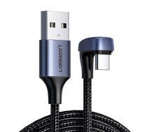 Angle cable USB2.0 Male to USB-C UGREEN 3A, 2m (black) (70315)