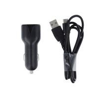 Maxlife MXCC-01 car charger 2x USB 2.4A black + USB-C cable (OEM0400069)