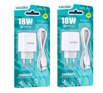 KAKUSIGA KSC-917 charger | 18W | 3A + USB-C cable 1m white (KSC-917WH)