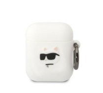 Karl Lagerfeld 3D Logo NFT Choupette Head Silicone Case for Airpods 1|2 White (KLA2RUNCHH)