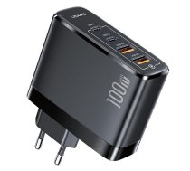 USAMS  CC145TC01 charger 2xUSB-C| 2xUSB |100W|PD3.0 +QC3.0 | black (CC145TC01)