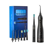 Sonic toothbrush with tip set and irrigator FairyWill FW-507+FW-5020E (black) (FW-5020E+FW-507)