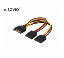 SAVIO Power cable SATA AK-17 | 18cm | 1x15 pin SATA (F) | 2x15 pin SATA (M) (AK-17)