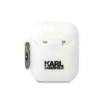 Karl Lagerfeld and Choupette Silicone Case for Airpods 1|2 White (KLACA2SILKCW)