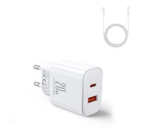 EU Joyroom JR-TCF05 20W USB-A USB-C charger + USB-C cable - white (JR-TCF05_eu_white)