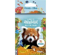 Panini Animals 2025 – Bērnu kolekcijas kārtis, blistera iepakojumā, 13 gabali, 2 bezmaksas, dažādas krāsas
