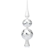 com-four CF12768 – Ziemassvētku eglītes rotājums, 38 cm, matēts, balta-sudraba krāsa, elegants dizains