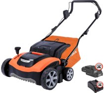 Yard Force LA C37W – Akumulatora skarifikators ar aeratora veltni, 37 cm darba platums, 6 līmeņu griešanas augstums, 45 l savākšanas maiss, bez akumulatora