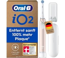 Oral-B iO Series 2 - Elektriskā zobu birste, 1 zobu birstes galviņa, 3 tīrīšanas režīmi zobu kopšanai, ceļojumu maciņš, ceļojumu uzpildes turētājs, dizains: Braun, mierīgi rozā