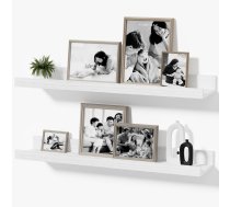 Mifurn XKJ-003 - Sienas plaukts bildēm un grāmatām, baltā krāsā, 60 cm, 2 gab. komplekts