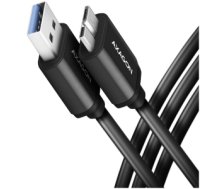 Axagon Data and charging USB 3.2 Gen1 cable length 1 m. 3A. Black. BUMM3-AM10AB BUMM3-AM10AB