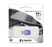 Zibatmiņa Kingston DataTraveler microDuo 3C 64GB USB Type-A + USB Type-C DTDUO3CG3/64GB