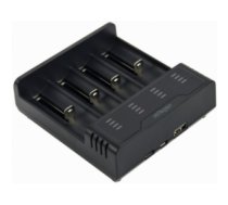 Bateriju lādētājs Gembird USB 4-slot Ni-MH + Li-ion Fast Battery Charger Black BC-USB-02