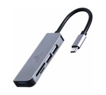 USB Centrmezgls Gembird USB Type-C 3-port with Card Reader UHB-CM-CRU3P1U2P2-01
