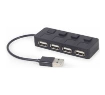 USB Centrmezgls Gembird USB 2.0 4-port Hub with Switches Black UHB-U2P4-05