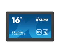 iiyama T1624MSC-B1 ceļrāžu displejs Interaktīvs plakans panelis 39,6 cm (15.6") IPS 450 cd/m² Full HD Melns Skārienjūtīgais ekrāns 24/7