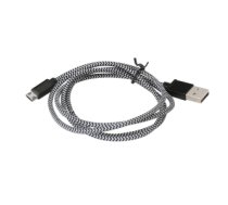 PLATINET MICRO USB TO USB FABRIC BRAIDED CABLE 1M BLACK PUCFB1B PUCFB1B