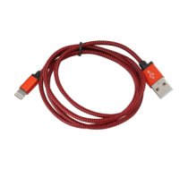 PLATINET USB LIGHTNING FABRIC BRAIDED CABLE 1M RED PUCFBIP1R PUCFBIP1R