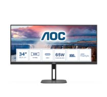 AOC V5 U34V5C/BK monitori 86,4 cm (34") 3440 x 1440 pikseļi UltraWide Quad HD LCD Melns