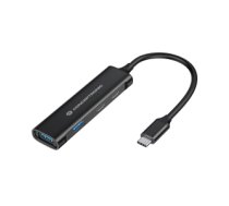 Conceptronic HUBBIES12B interfeisa centrmezgls USB 3.2 Gen 1 (3.1 Gen 1) Type-C 5000 Mbit/s Melns