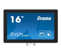 iiyama ProLite TF1615MC-B1 monitori 39,6 cm (15.6") 1920 x 1080 pikseļi Full HD Skārienjūtīgais ekrāns Melns