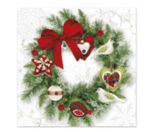 SALVETES 33X33CM WREATH WITH BIRDS, Paw Decor Collection PL11SDL081800