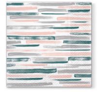 SALVETES 33X33CM WATERCOLOR STRIPES ROSA, Paw Decor Collection PL11SDL120204