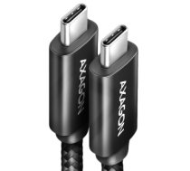 Axagon Data and charging USB4 Gen 3x2 cable length 1 m. PD 100W, 5A, 8K Full Ultra HD video. Black braided. BUCM432-CM10AB BUCM432-CM10AB