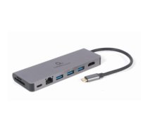 Gembird A-CM-COMBO5-05 USB Type-C 5-in-1 multi-port adapter (Hub + HDMI + PD + card reader + LAN) A-CM-COMBO5-05