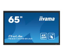 iiyama TE6514MIS-B1AG Signage Display Interactive flat panel 165.1 cm (65") LCD Wi-Fi 435 cd/m² 4K Ultra HD Black Touchscreen Built-in processor Android 24/7