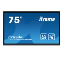 iiyama TE7514MIS-B1AG Signage Display Interactive flat panel 190.5 cm (75") LCD Wi-Fi 435 cd/m² 4K Ultra HD Black Touchscreen Built-in processor Android 24/7