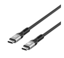Manhattan USB-C to USB-C Cable (240W), 1m, Male to Male, Black, Thunderbolt 4, 40 Gbps (USB4 Gen 3x2), Extended Power Range (EPR) charging up to 240W (Note additional USB-C 240W wall charger needed), Backwards compatible to Thunderbolt 3, Lifetime Warrant