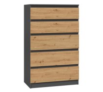 Topeshop M5 ANTRACYT/ARTISAN chest of drawers M5 ANTR/ART