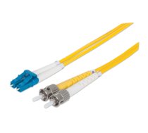 Intellinet Fibre Optic Patch Cable, Duplex, Single-Mode, LC/ST, 9/125 µm, OS2, 3m, LSZH, Yellow, Fiber, Lifetime Warranty