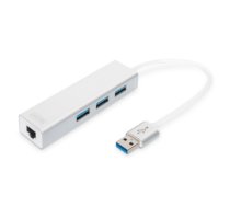 Digitus DA-70250-1 interface hub USB 3.2 Gen 1 (3.1 Gen 1) Type-A 1000 Mbit/s Silver, White