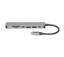 iBox IUH3SL4K notebook dock/port replicator USB 3.2 Gen 1 (3.1 Gen 1) Type-C Power Delivery 100W Silver IUH3SL4K