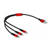 DeLOCK USB Charging Cable 3 in 1 for Lightning / Micro USB / USB Type-C 30 cm