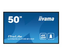 iiyama LH5054UHS-B1AG Signage Display Digital signage flat panel 125.7 cm (49.5") LCD Wi-Fi 500 cd/m² 4K Ultra HD Black Built-in processor Android 11 24/7