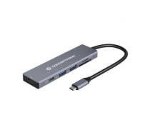 Conceptronic DONN23G 6-in-1 USB 3.2 Gen 1 Docking Station, USB 3.0 x 2, 100W USB PD, 4K 60Hz HDMI, SD, TF/MicroSD