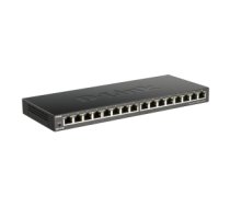D-Link DGS-1016S tīkla pārslēgs Nepārvaldīts Gigabit Ethernet (10/100/1000) Melns