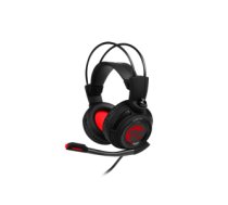 MSI DS502 7.1 Virtual Surround Sound Gaming Headset 'Black with Ambient Dragon Logo, Wired USB connector, 40mm Drivers, inline Smart Audio Controller, Ergonomic Design'