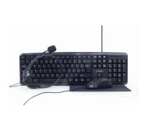 Gembird | 4-in-1 Multimedia office set | KBS-UO4-01 | Keyboard, Mouse, Pad and Headset Set | Wired | Mouse included | US | Black | 630 g KBS-UO4-01