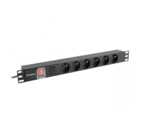 LANBERG POWER STRIP PDU RACK 19" (1U, 16A, 6X 230V PL, 2m) PDU-06E-0200-BK