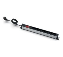 EMITERNET EmiterNet 19" 7-pole power strip with pin, ammeter, 3m cable, uni-schuko plug EM/LZ19.07F.3S.A EM/LZ19.07F.3S.A