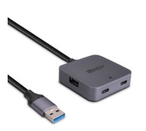 Lindy 43388 interface hub USB 3.2 Gen 1 (3.1 Gen 1) Type-A 5000 Mbit/s Black, Grey